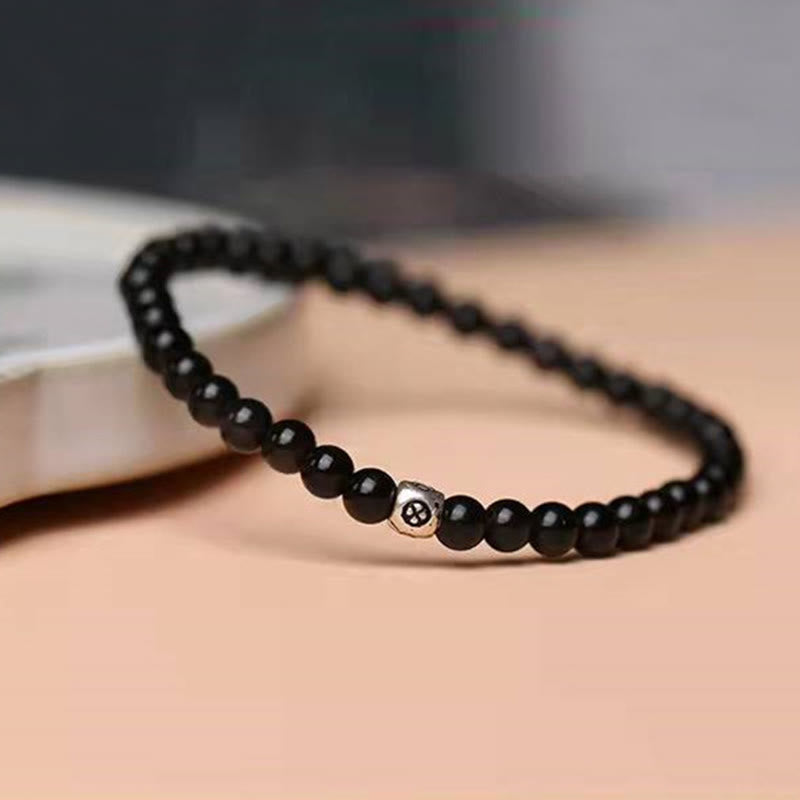 Nimara Ritual Natural Black Obsidian Smoky Quartz Purification Strength Bracelet
