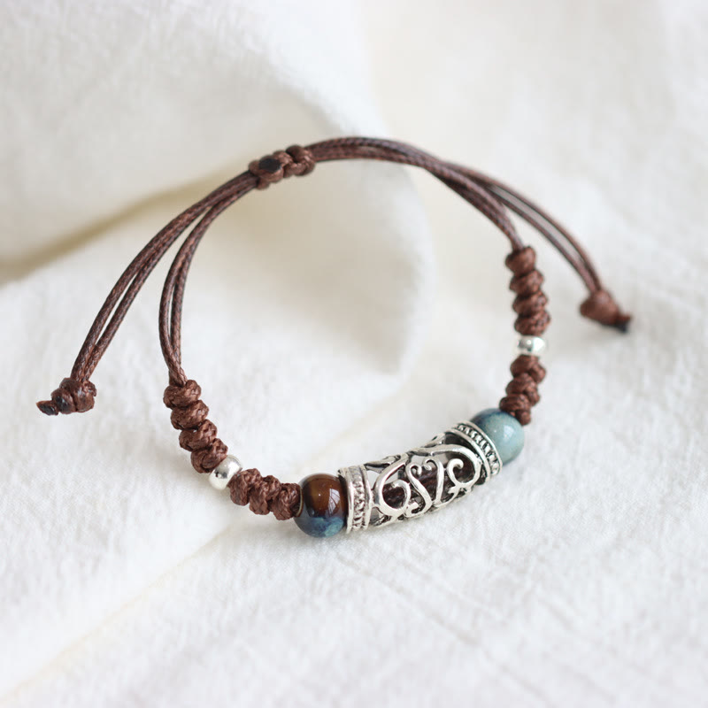 Nimara Ritual Tibet Ceramic Bead Wealth String Bracelet