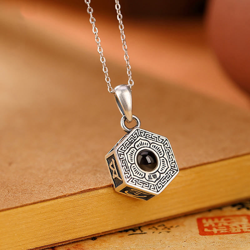 Nimara Ritual 990 Sterling Silver Tibetan Om Mani Padme Hum Lotus Love Projection Necklace Pendant