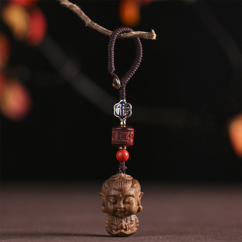 Nimara Ritual Chinese Zodiac Natal Buddha Green Sandalwood Om Mani Padme Hum Peace Key Chain