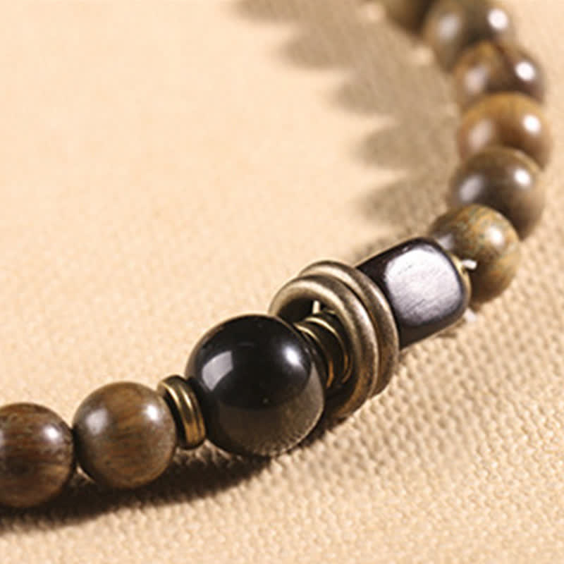 Nimara Ritual Tibetan Green Sandalwood Crystal Soothing Peace Bracelet