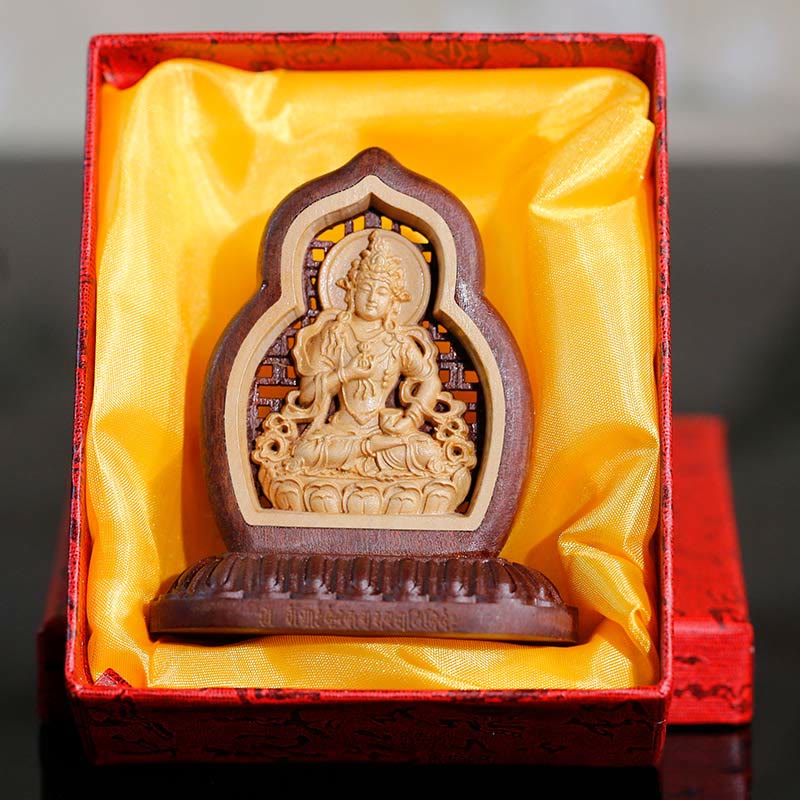 Nimara Ritual Vajrasattva Buddha Wood Engraved Compassion Statue Figurine Decoration