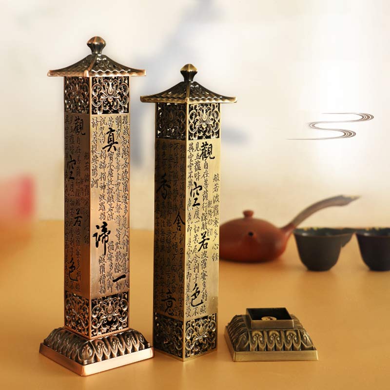 Nimara Ritual Heart Sutra Alloy Incense Holder Healing Home Decoration Incense Burner
