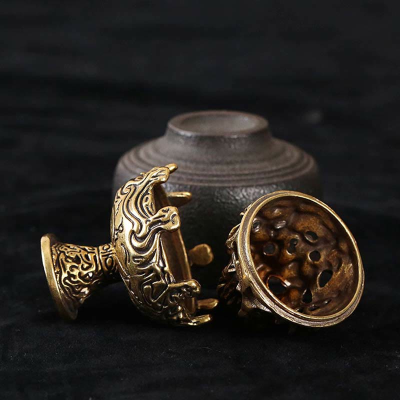Nimara Ritual Tibetan Mini Mountain Pattern Meditation Copper Alloy Incense Burner