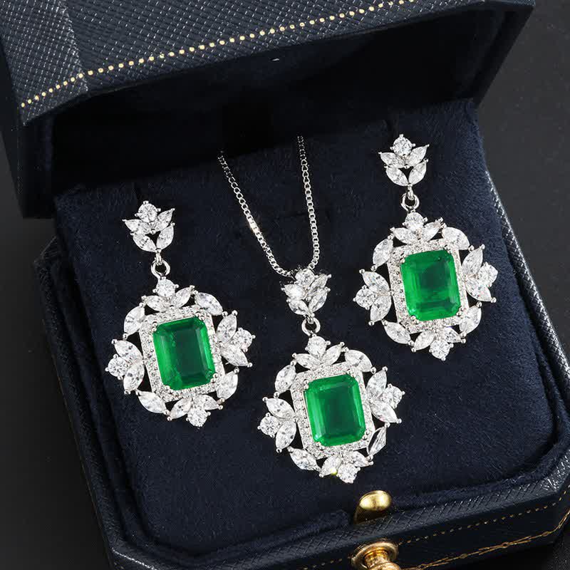 Nimara Ritual Emerald Crystal Red Corundum Confidence Courage Ring Earrings Necklace Pendant