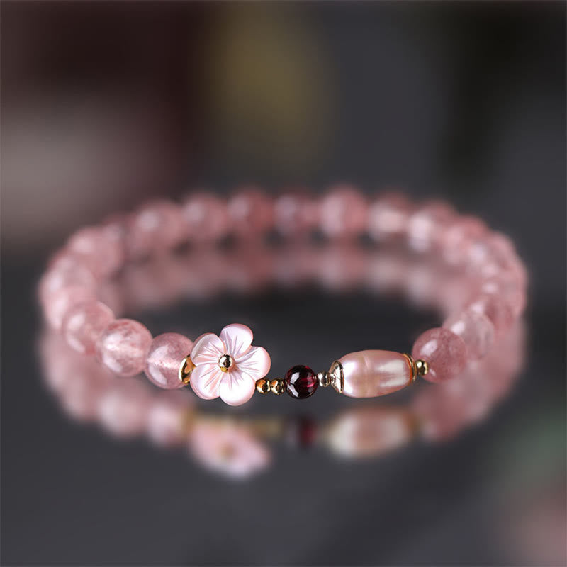 Nimara Ritual Strawberry Quartz Peach Blossom Love Bracelet