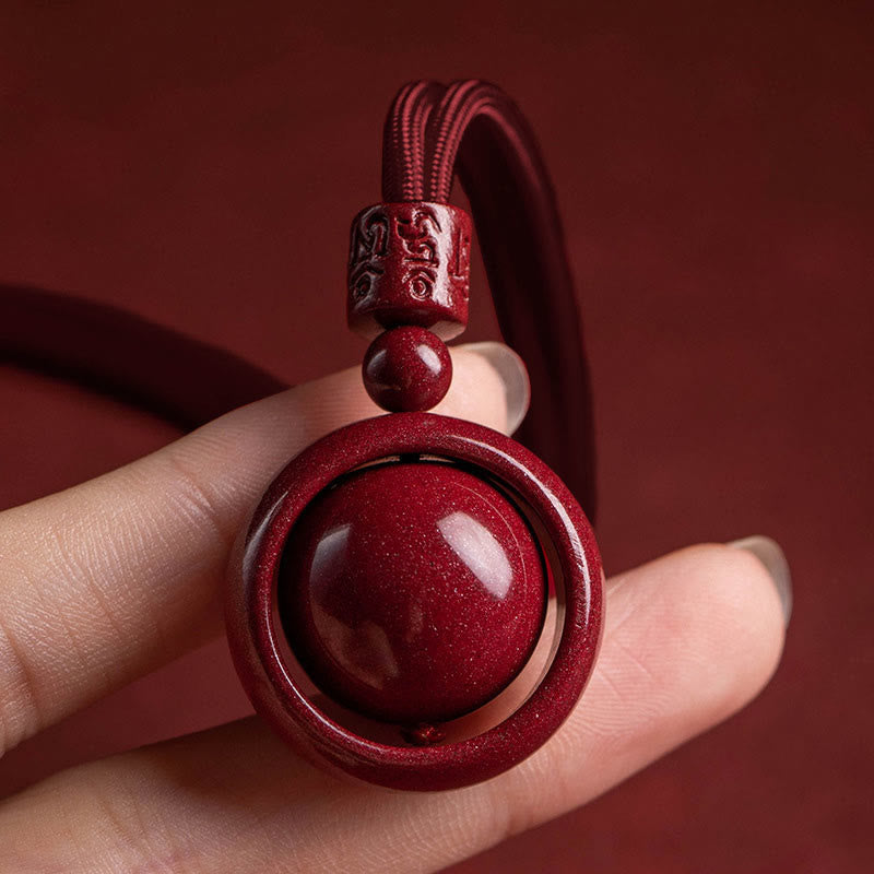 Nimara Ritual Cinnabar Om Mani Padme Hum PiXiu Blessing Lucky Bead Necklace Pendant