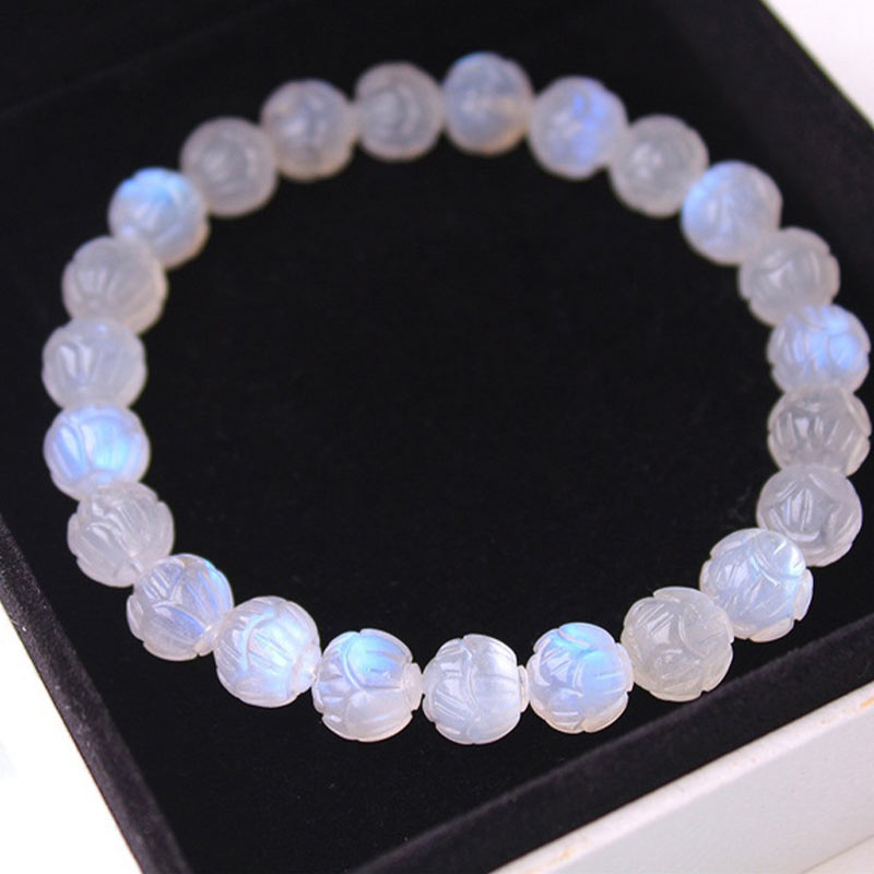Nimara Ritual Natural Moonstone Lotus Love Bracelet