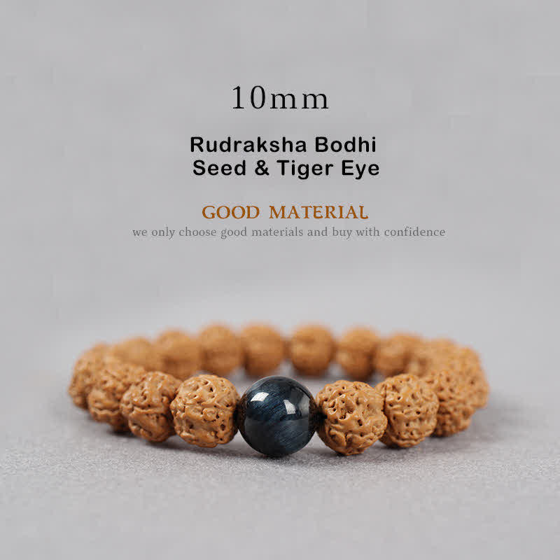 Nimara Ritual Tibet Rudraksha Bodhi Seed Dzi Bead Amber Turquoise Wealth Bracelet