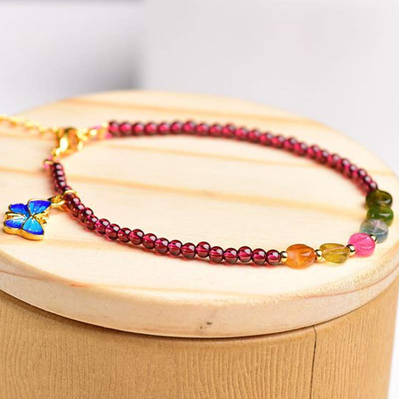 Nimara Ritual Garnet Tourmaline Butterfly Protection Bracelet Anklet