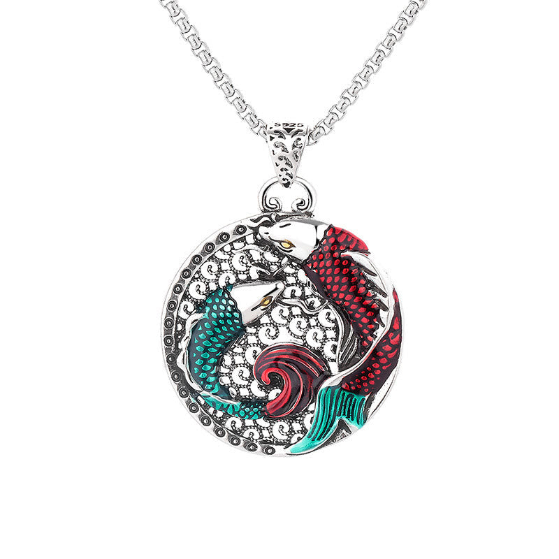 Nimara Ritual Tibetan Copper Koi Fish Healing Necklace