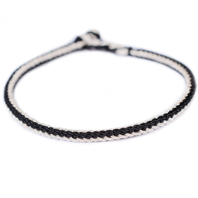 Nimara Ritual Two-Color Rope Handcrafted Eight Thread Peace Knot Bracelet