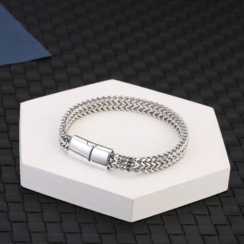 Nimara Ritual Fish Scale Magnetic Buckle Titanium Steel Balance Bracelet Bangle