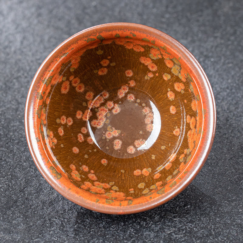 Nimara Ritual Blooming Flowers Pattern Chinese Jianzhan Kiln Change Ceramic Teacup Kung Fu Tea Cup Bowl