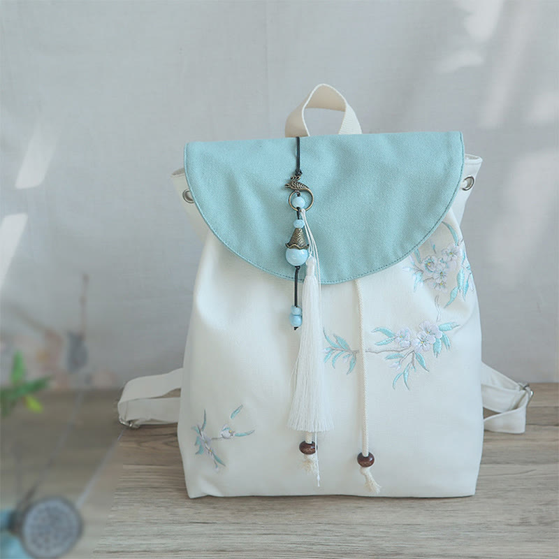 Nimara Ritual Handmade Embroidered Large Capacity Canvas Backpack