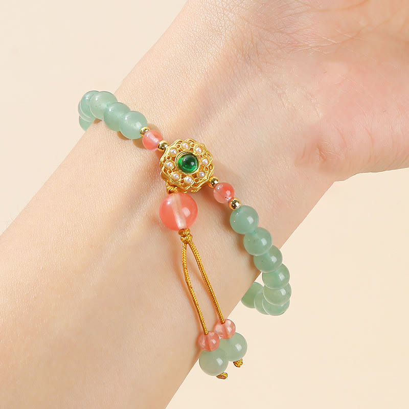 Nimara Ritual Green Aventurine Luck Bead Tassel Bracelet