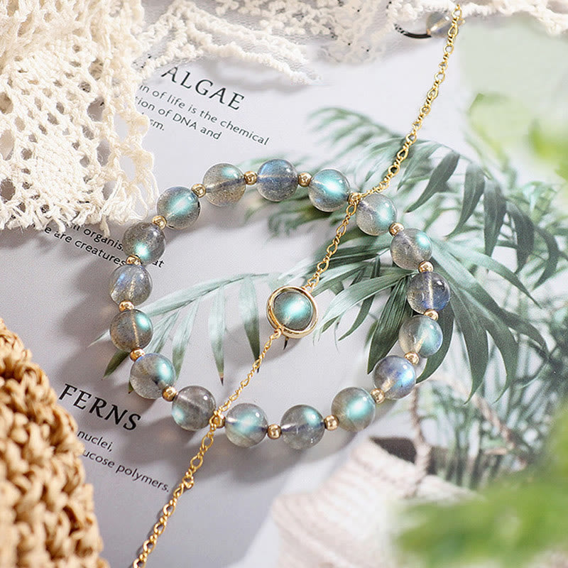 Nimara Ritual 14k Gold Plated Natural Moonstone Healing Love Bracelet