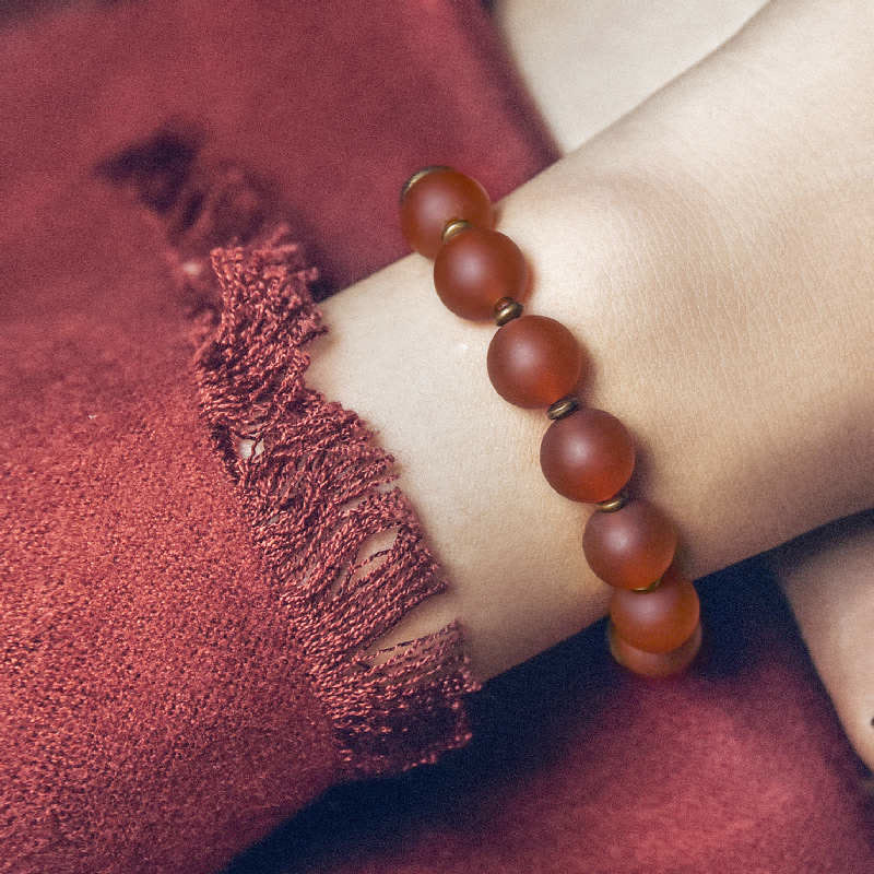 Nimara Ritual Tibetan Red Agate Green Agate Copper Confidence Fortune Bracelet