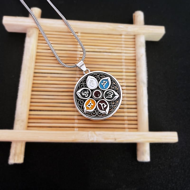 Nimara Ritual Tibetan Om Mani Padme Hum Purity Necklace Pendant