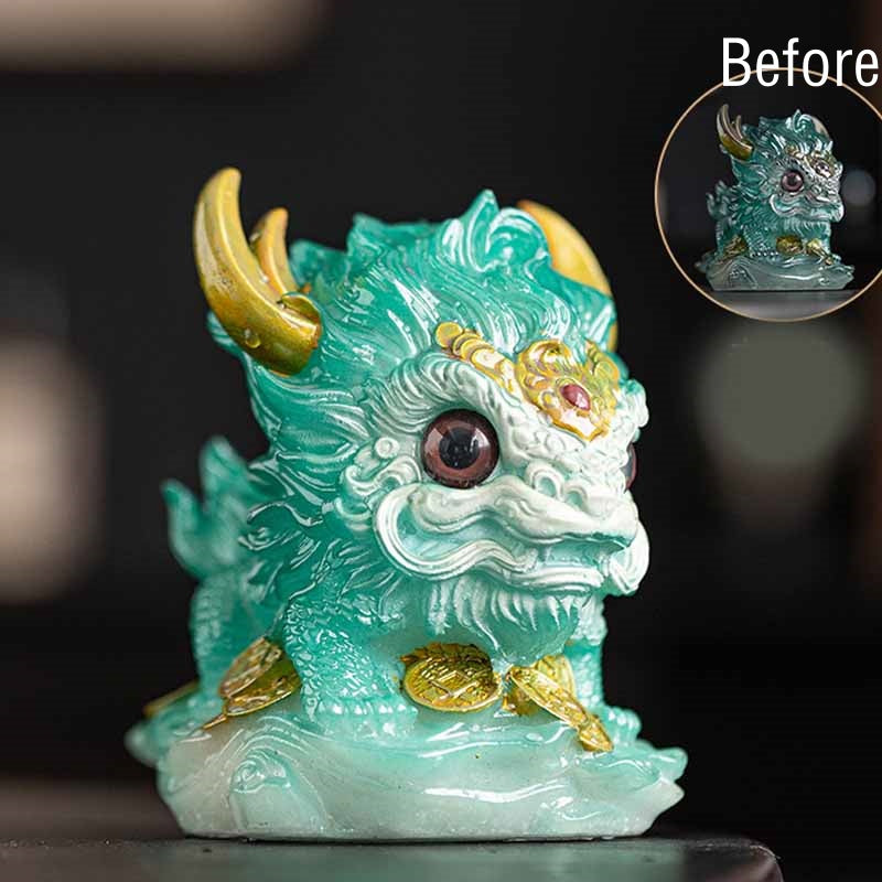 Nimara Ritual Color Changing Small Kirin Resin Tea Pet Home Figurine Decoration