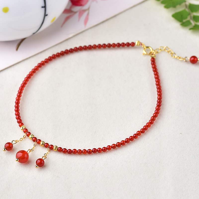 Nimara Ritual Red Agate Confidence Calm Anklet