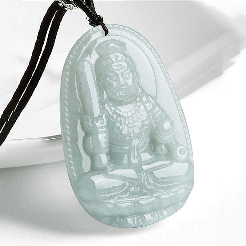 Nimara Ritual Chinese Zodiac Natal Buddha Jade Wealth Prosperity Necklace Pendant