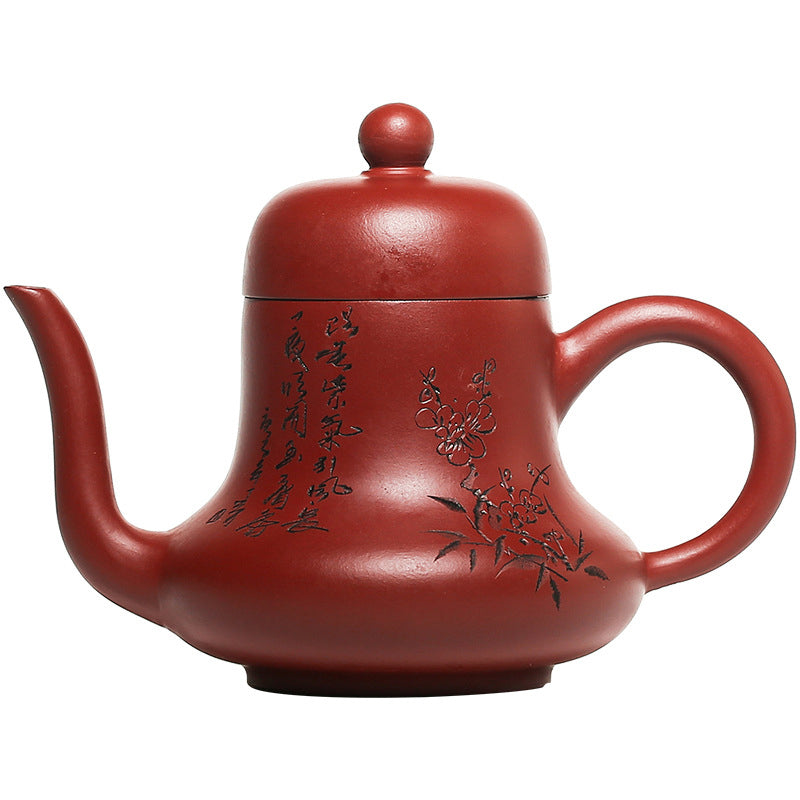 Nimara Ritual Vintage Bamboo Peach Blossom Purple Clay Kung Fu Teapot