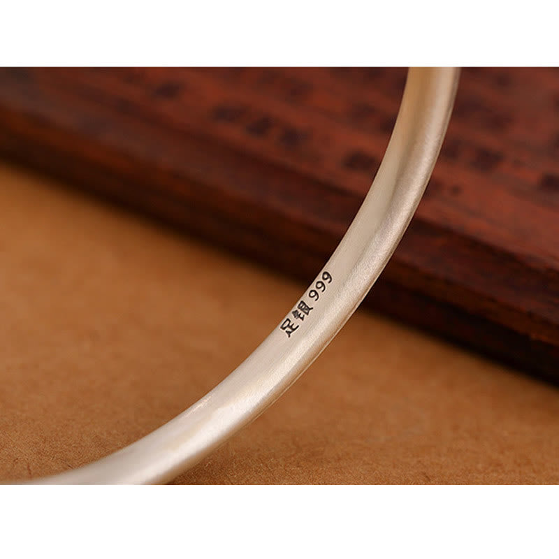 Nimara Ritual Vintage 999 Sterling Silver Auspicious Clouds Design Luck Bracelet Bangle