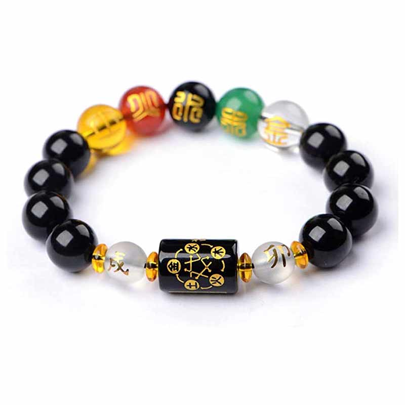 Nimara Ritual Chinese Zodiac Feng Shui Obsidian Five-Element Wealth Porsperity Bracelet