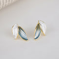 Nimara Ritual Leaf Design Luck Stud Earrings
