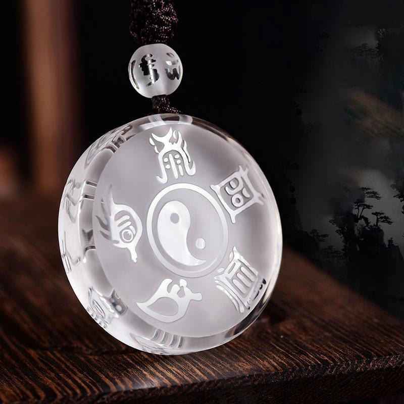 Feng Shui Liuli Yin Yang Protection Balance Pendant Necklace
