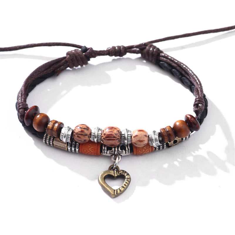 Nimara Ritual Love Heart Pattern Bead Healing Necklace Pendant Bracelet