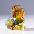 Nimara Ritual Handmade Liuli Crystal Lion Art Piece Strength Home Office Decoration