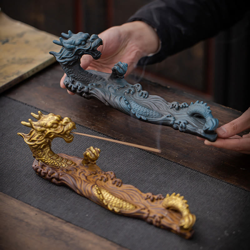 Nimara Ritual Dragon Protection Ceramic Stick Incense Burner Decoration