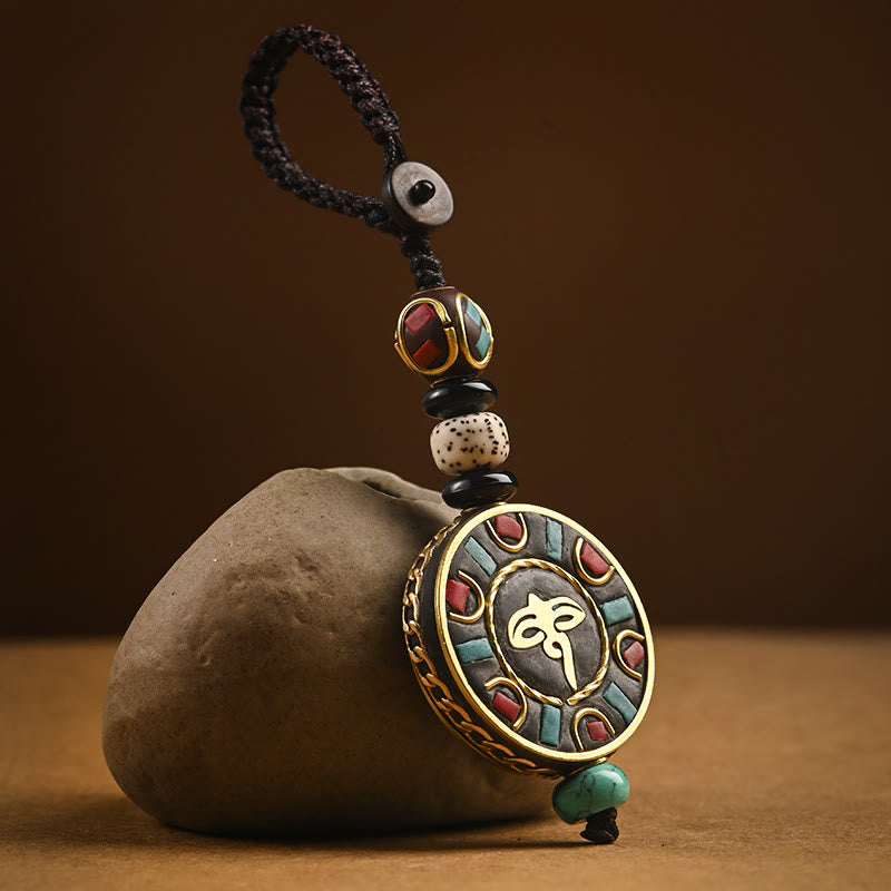 Nimara Ritual Tibetan Om Mani Padme Hum Bodhi Seed Peace Key Chain
