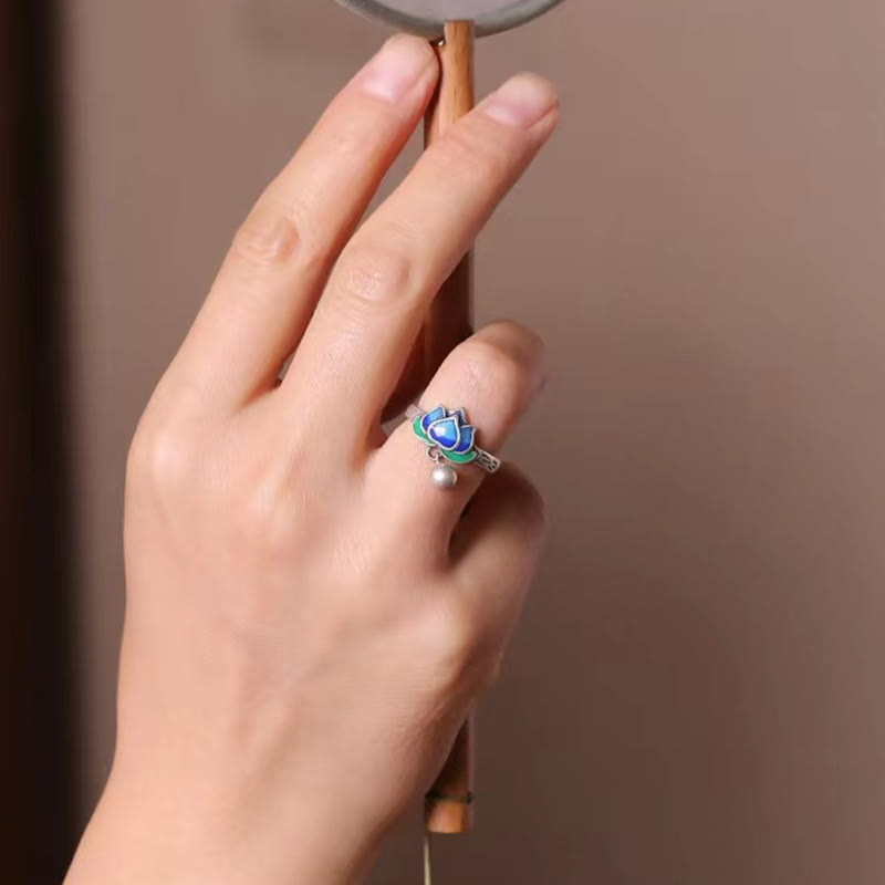 Nimara Ritual Lotus Flower Pattern Enlightenment Ring