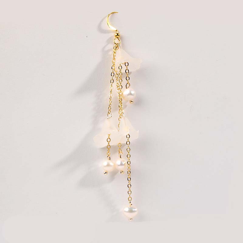 Nimara Ritual Pearl Flower Petals Luck Drop Earrings