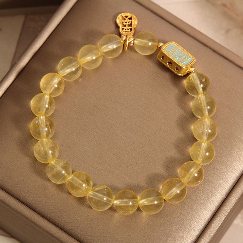 Nimara Ritual Natural Citrine Five Scriptures Generosity Bracelet