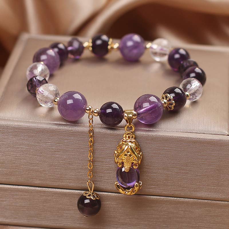 Nimara Ritual Natural Amethyst PiXiu Healing Bracelet