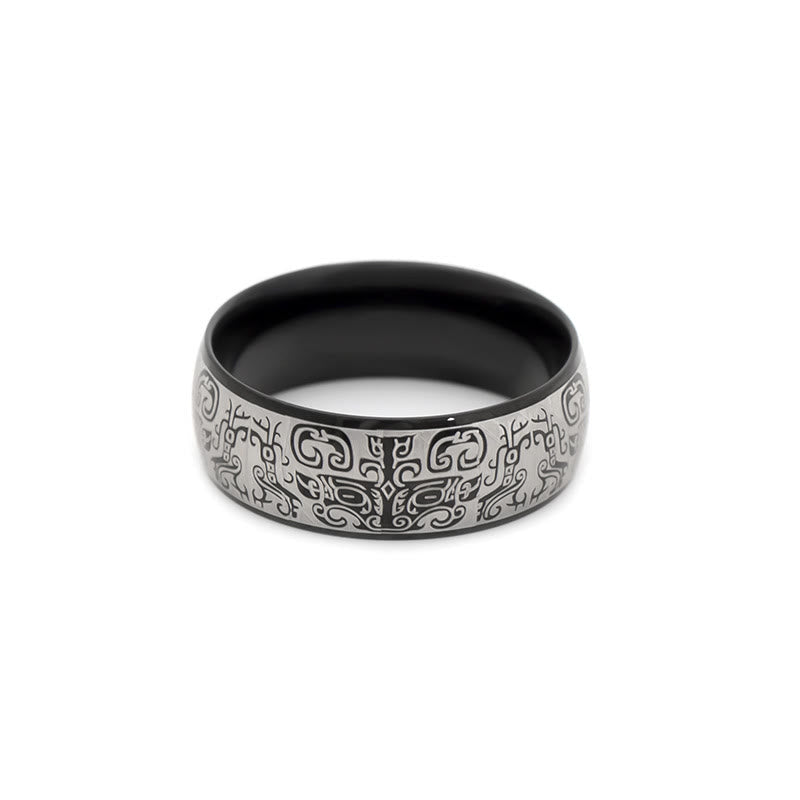 Nimara Ritual Lucky Mythological Creature Taotie Wealth Titanium Steel Ring