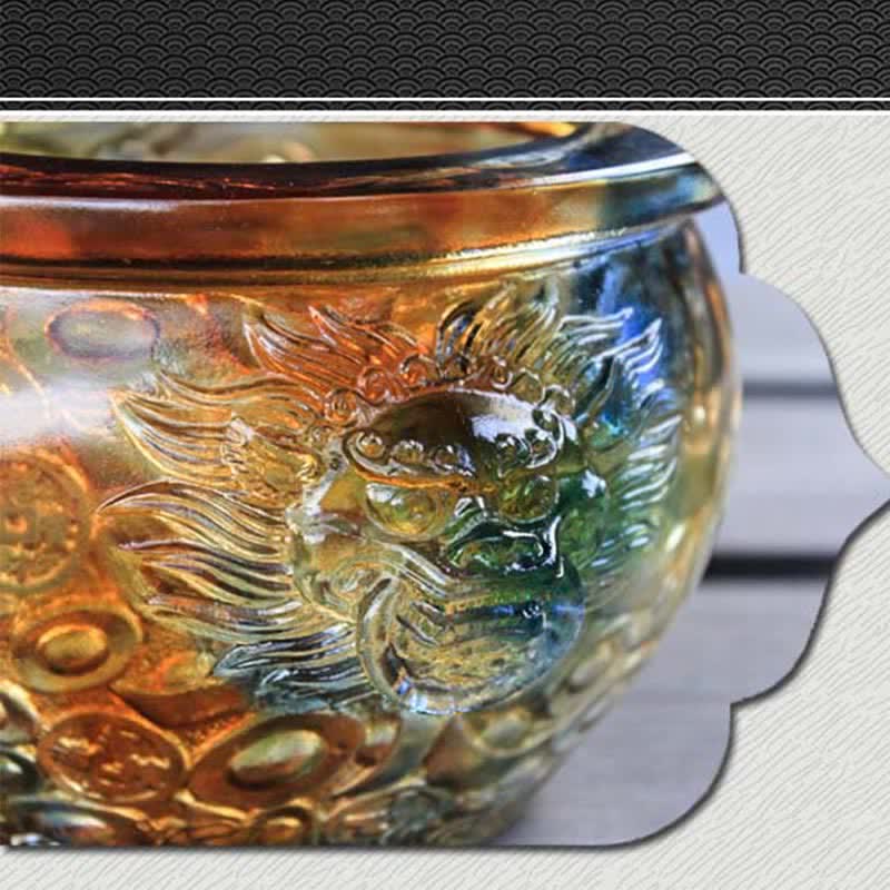 Nimara Ritual Handmade Liuli Crystal Treasure Bowl Art Piece Home Decoration