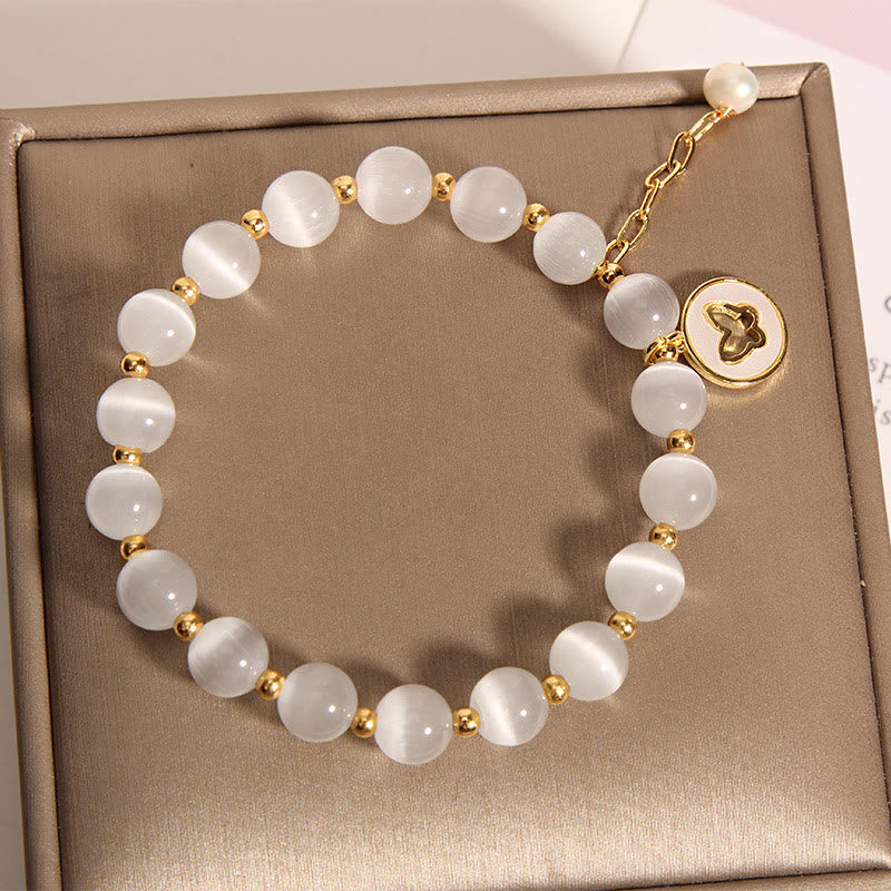 Nimara Ritual Cat's Eye Butterfly Charm Love Bracelet