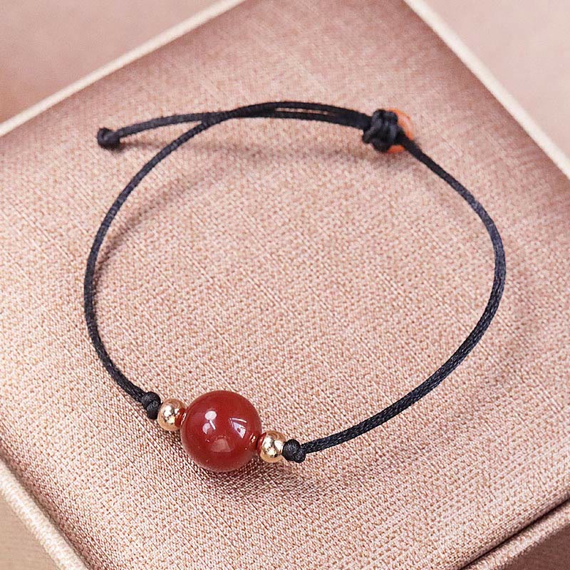 Nimara Ritual Natural Red Agate Chalcedony Self-acceptance Confidence String Bead Bracelet Necklace Pendant
