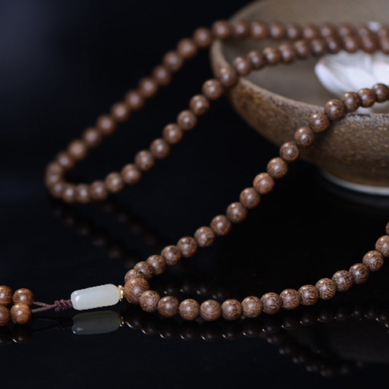 Nimara Ritual 108 Mala Beads Rosewood Jade Calm Bracelet