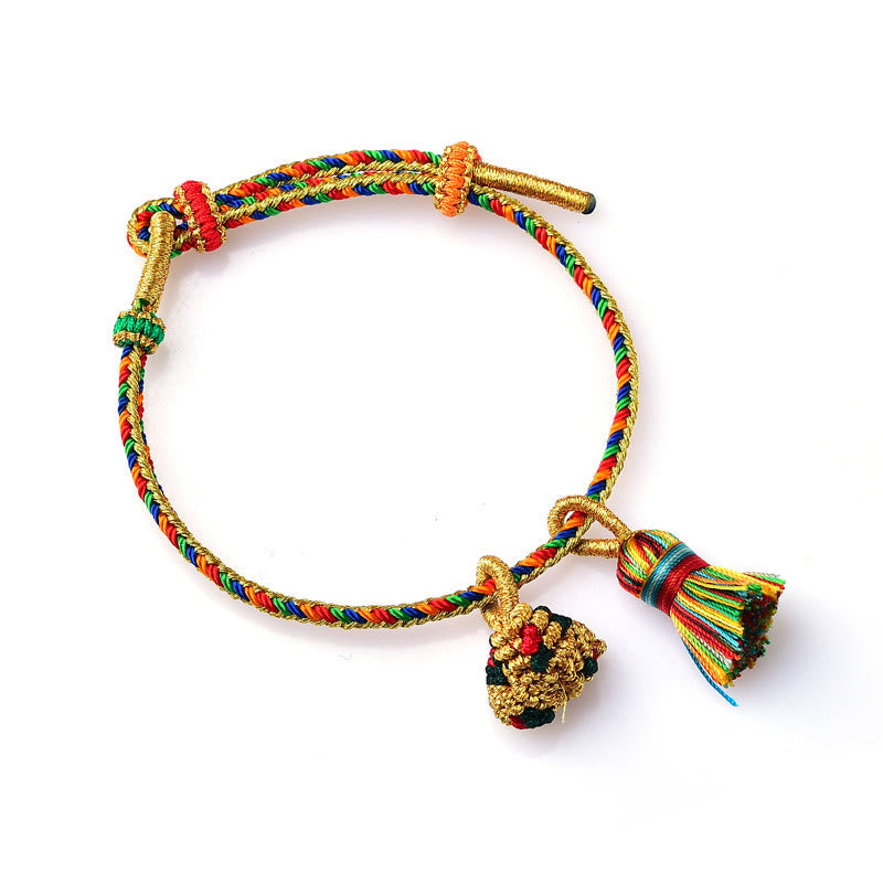 Nimara Ritual Colorful Rope Luck Handmade Zongzi Golden Ball Charm Bracelet