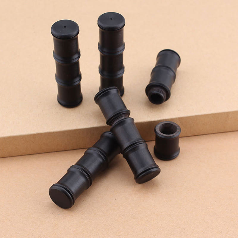 Nimara Ritual Ebony Wood Bamboo Pattern Ghau Prayer Box Peace Necklace Pendant