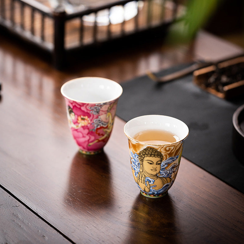 Nimara Ritual Dunhuang Color Flying Apsaras Teacup Kung Fu Tea Cup