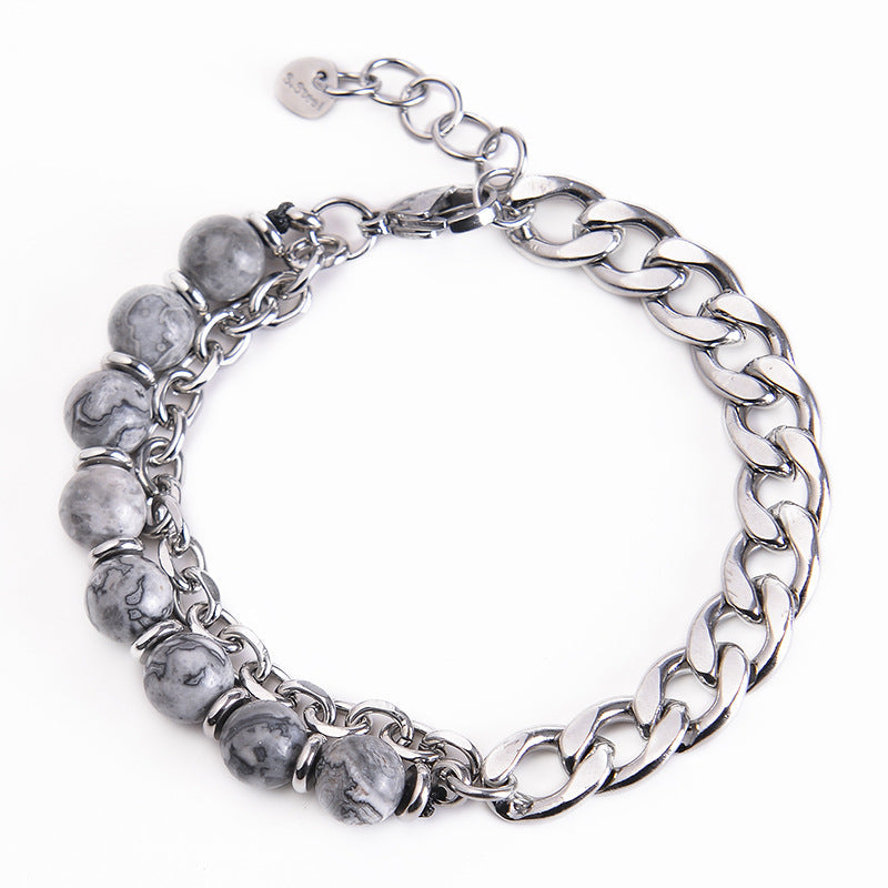 Nimara Ritual Tiger Eye Picasso Jasper Frosted Stone Strength Bracelet