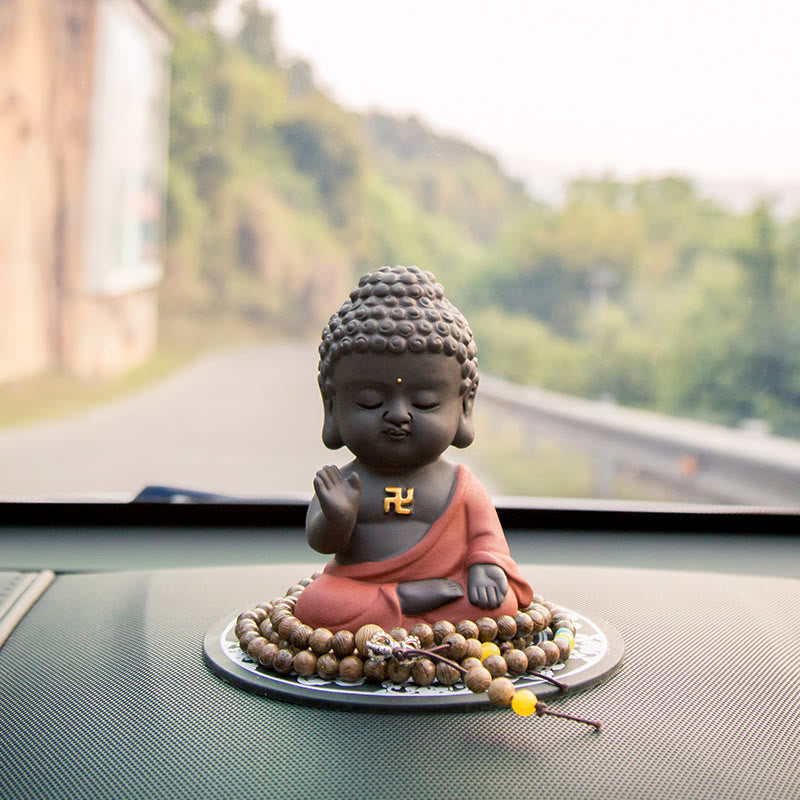 Nimara Ritual Small Buddha Serenity Purple Clay Home Desk Decoration