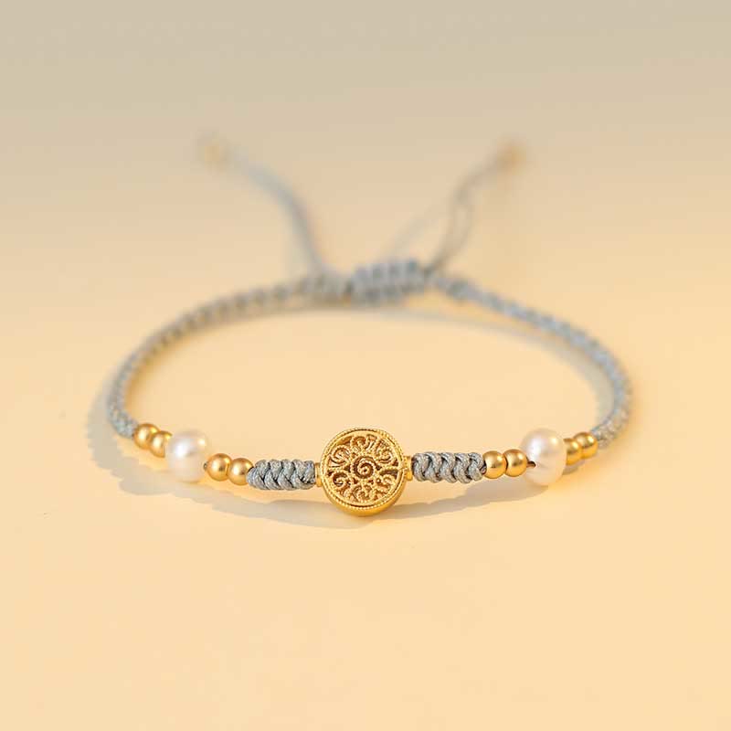 Nimara Ritual Copper Coin Fortune Tree Luck Strength Braided Bracelet